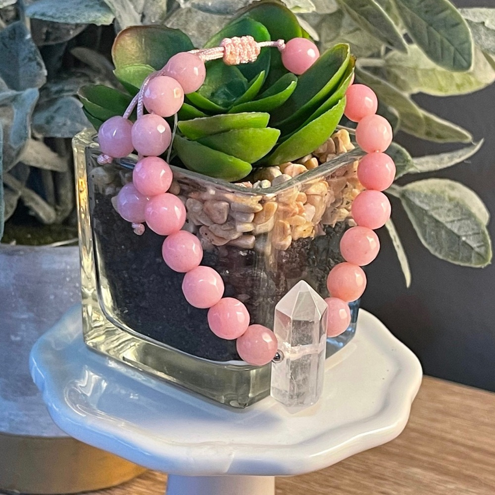 Rose Quartz and Crystal bracelet